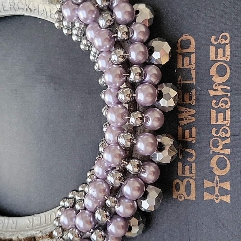 Bejeweled Horseshoe with Authentic Dirty Track Horseshoe - Picture 2 of 8